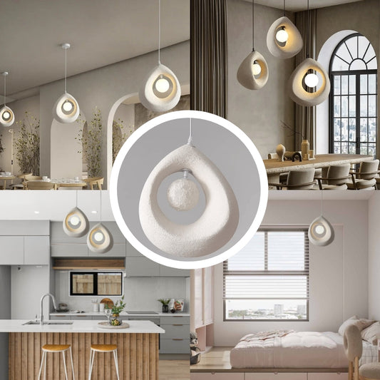 white wabi sabi cave surround ball pendant light for room