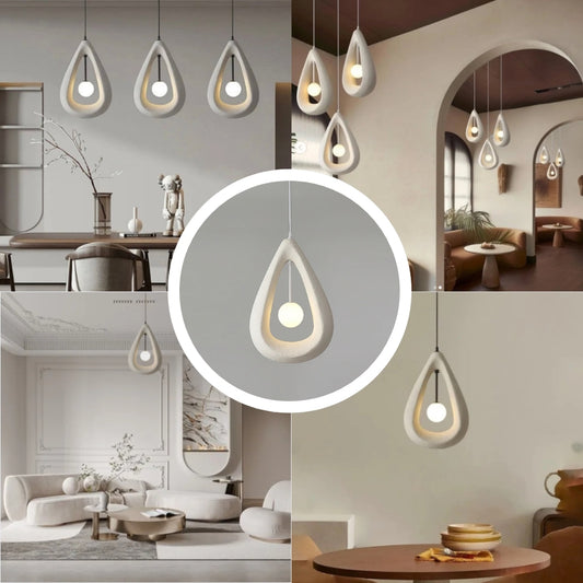 white wabi sabi modern teardrop hanging lamp for room