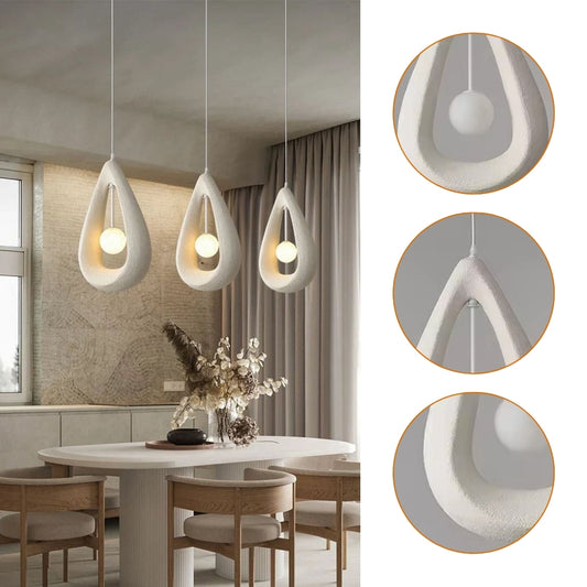 white wabi sabi modern teardrop hanging lamp