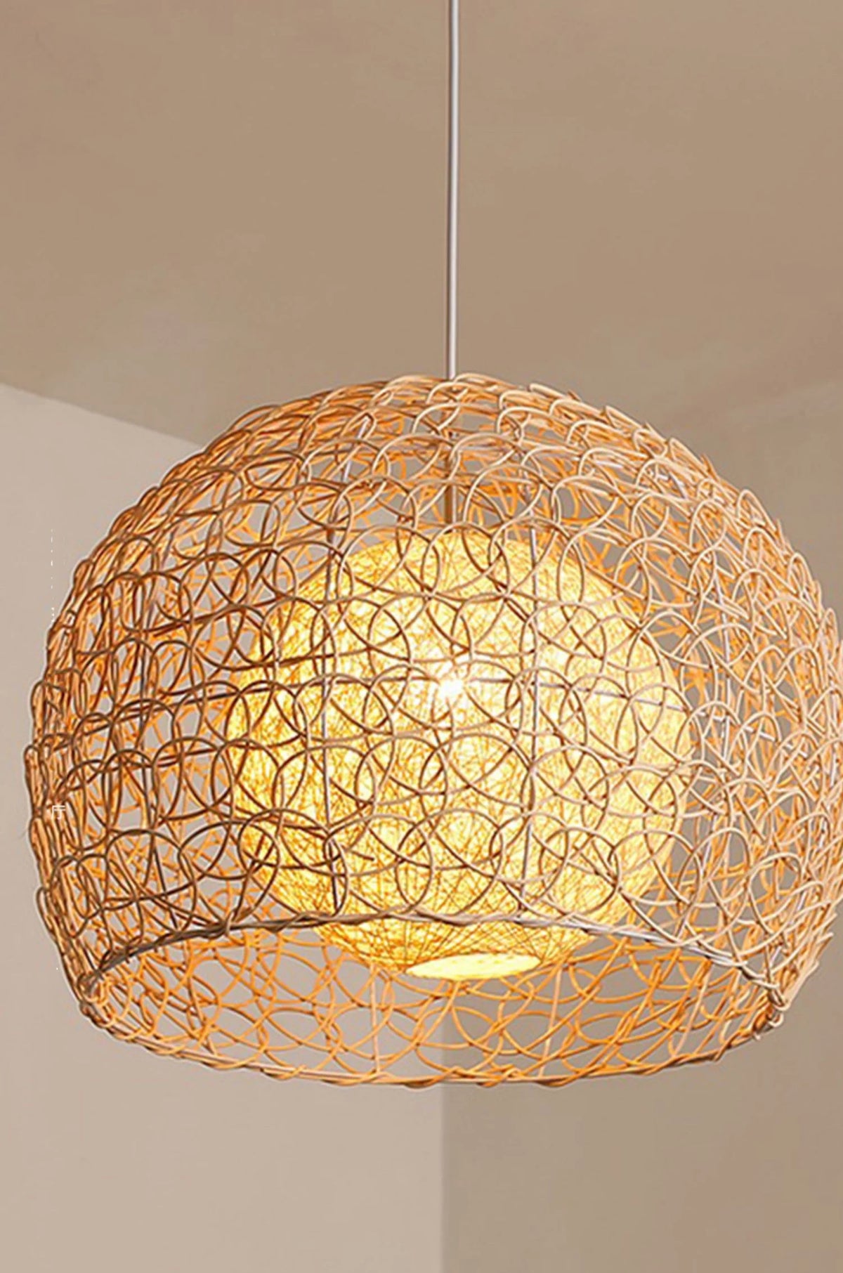 Peynir Rattan Basket Pendant Light Small