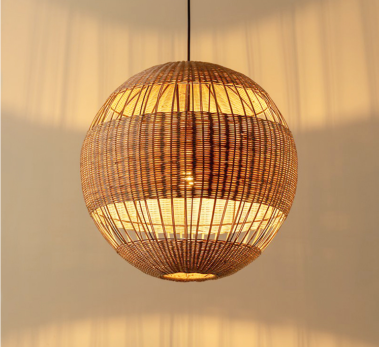 Palma Wicker Rattan Ball Pendant Light
