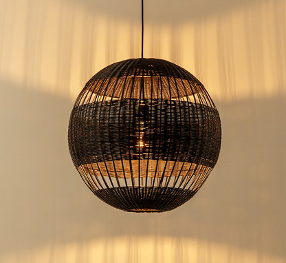 Palma Wicker Rattan Ball Pendant Light