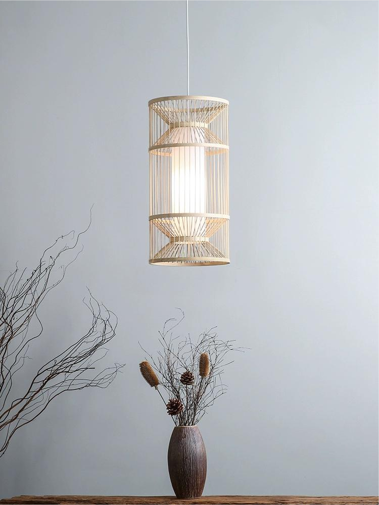 Cylindra Hourglass Bamboo Pendant Light