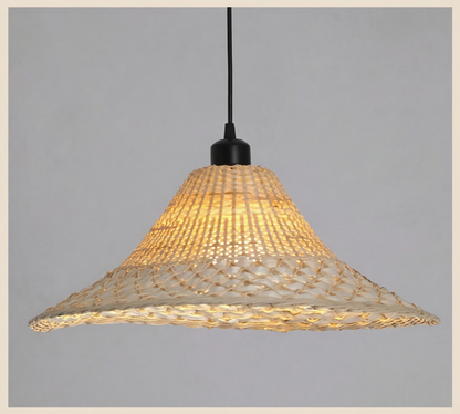 Savannah Bell Wicker Bamboo Pendant Light