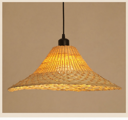 Savannah Bell Wicker Bamboo Pendant Light