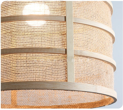 Totary Cylinder Bamboo Pendant Light