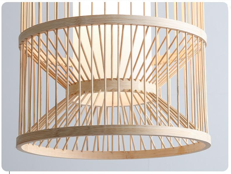 Cylindra Hourglass Bamboo Pendant Light