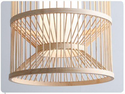 Cylindra Hourglass Bamboo Pendant Light