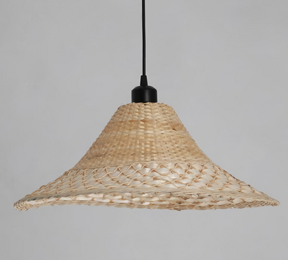 Savannah Bell Wicker Bamboo Pendant Light