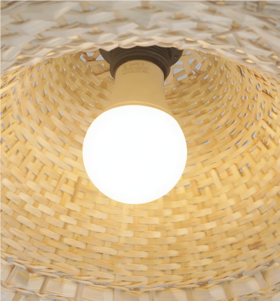 Savannah Bell Wicker Bamboo Pendant Light