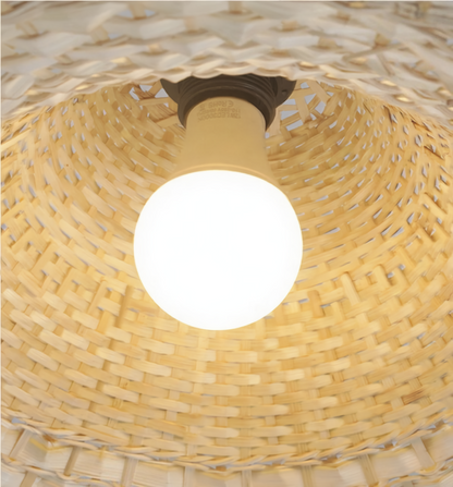 Savannah Bell Wicker Bamboo Pendant Light