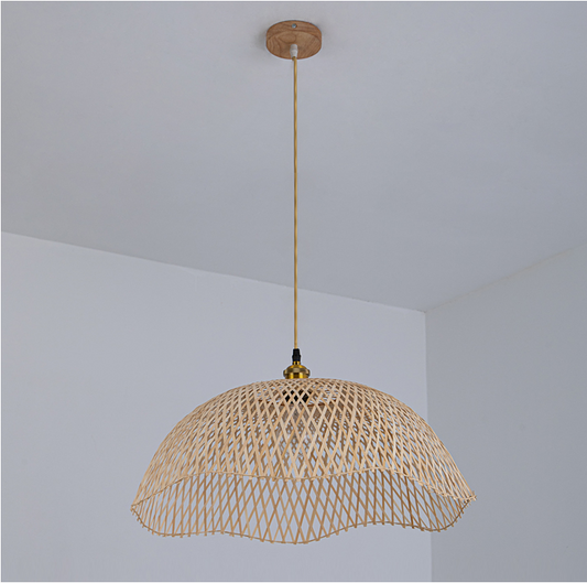 Chenkui Scallop Woven Bamboo Pendant Light Shade