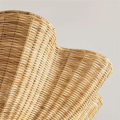 Marion Woven Scalloped Wicker Rattan Pendant Light