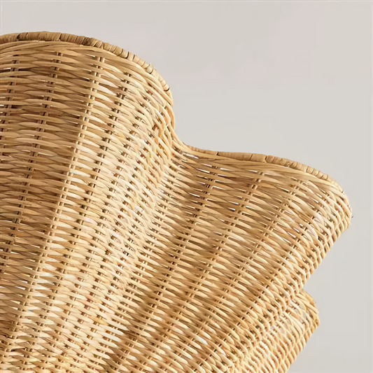 Marion Scallop Woven Wicker Rattan Pendant Light