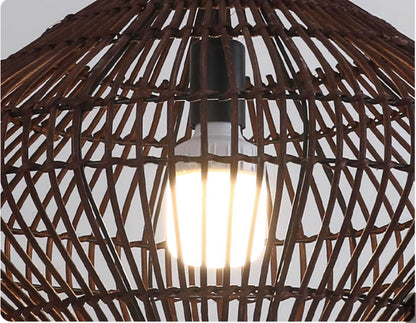 Geometric Diamond Rattan Basket Pendant Light