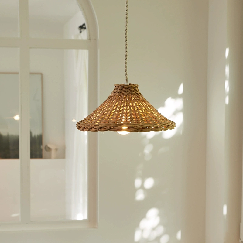 Carmel Cone-Shaped Wicker Rattan Pendant Light