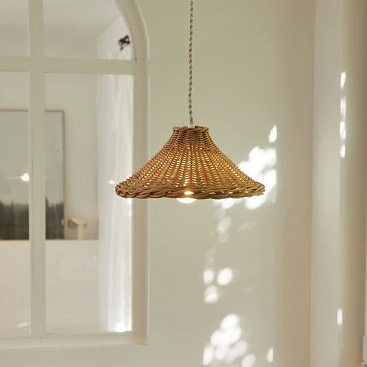 Carmel Cone Wicker Rattan Pendant Light