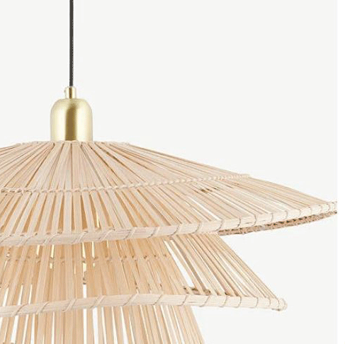 Wilby Tiered Bamboo Pendant Light Woven Shade