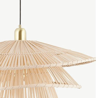 Wilby Tiered Bamboo Pendant Light Woven Shade
