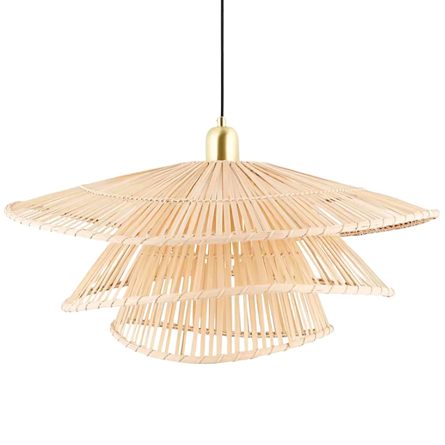 Wilby Tiered Bamboo Woven Pendant Light
