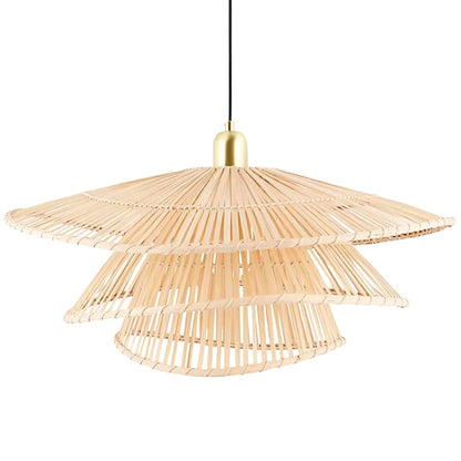 Wilby Tiered Bamboo Woven Pendant Light