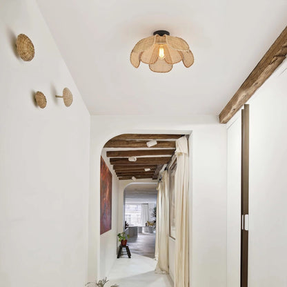 Willa Flower Rattan Light Fixture for Hallway