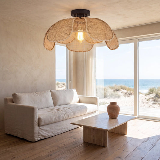 Willa Rattan Flower Ceiling Light for Coastal Living Room