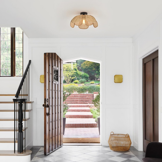 Willa Rattan Flower Ceiling Light for Modern Farmhouse Entryway