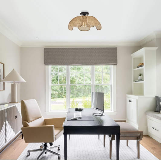 Willa Rattan Flower Ceiling Light for Modern Office
