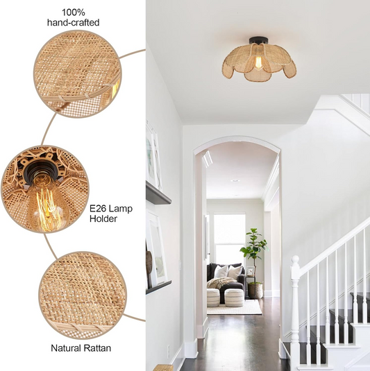Willa Rattan Petal Light Fixture