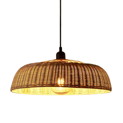 Woven Dome Rattan Pendant Light
