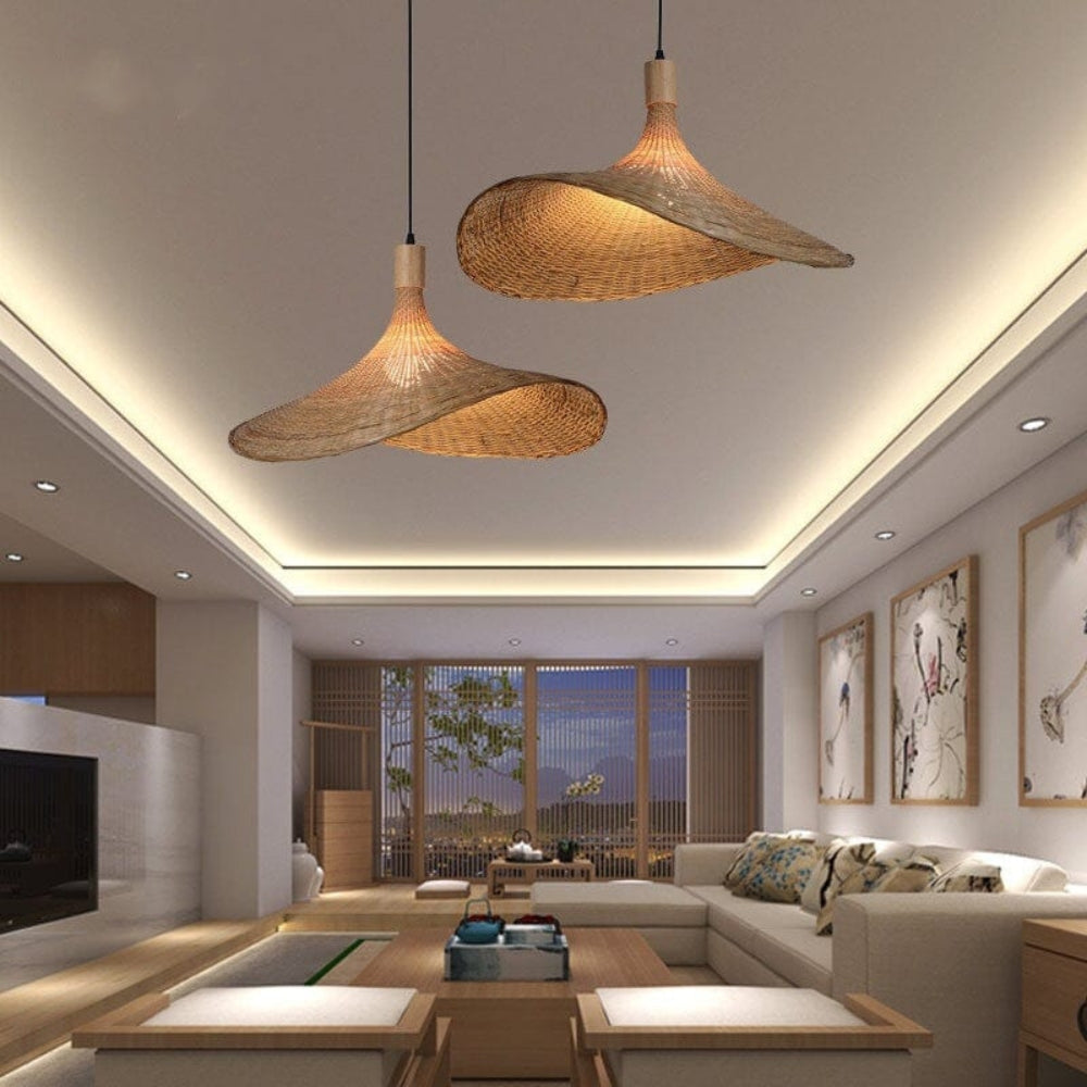 woven rattan pendant light for living room