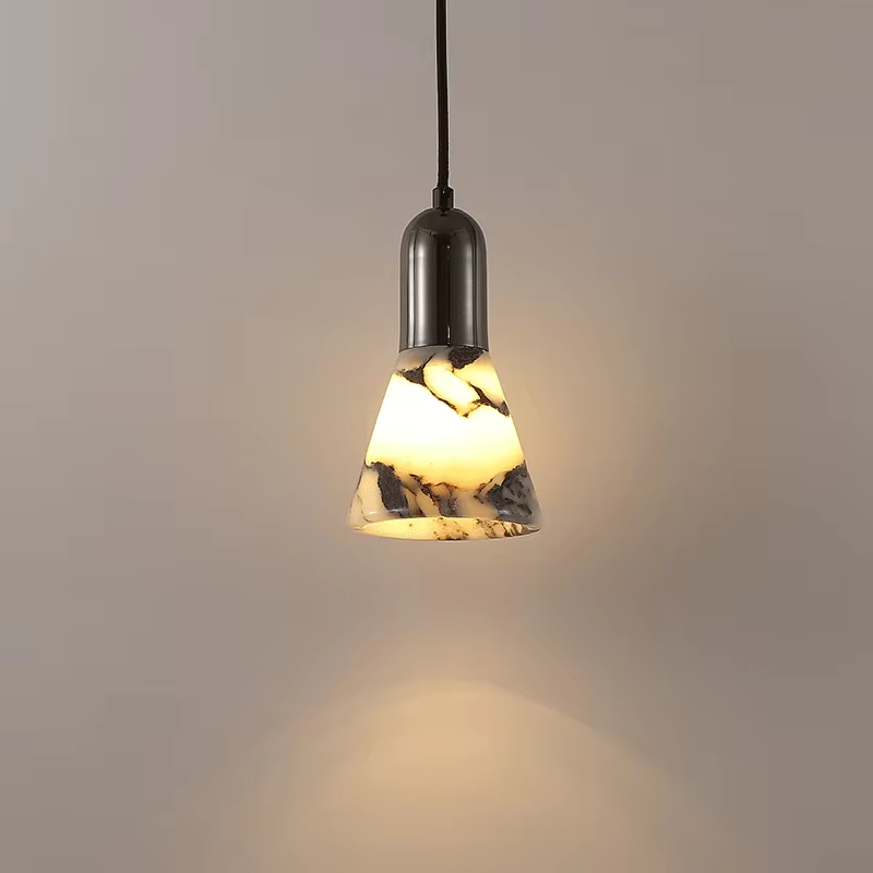 Yovira Tapered Marble Pendant Light - Handcrafted Wabi Sabi Pendant Light | IndochinaLight