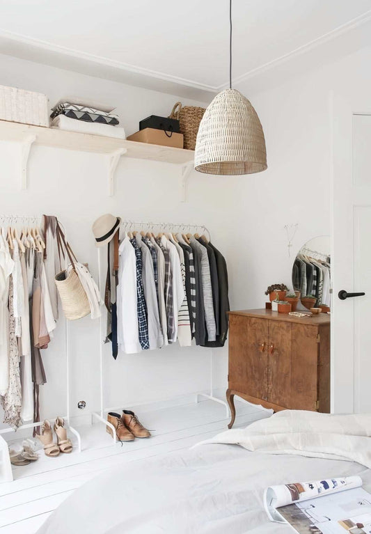 Yujidao White Bamboo Pendant Light for Bedroom